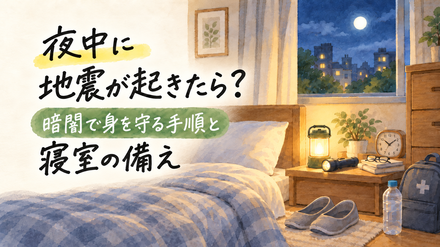 夜中に地震が起きたときの行動と寝室の備えを解説