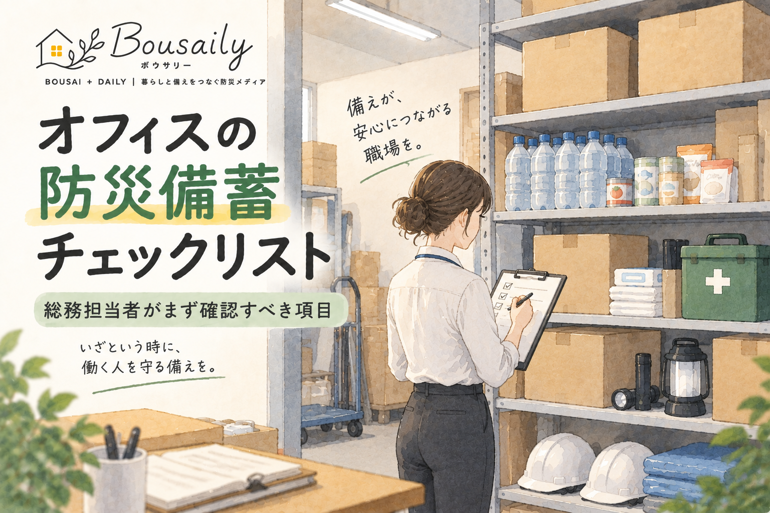 企業の防災備蓄は何が必要？