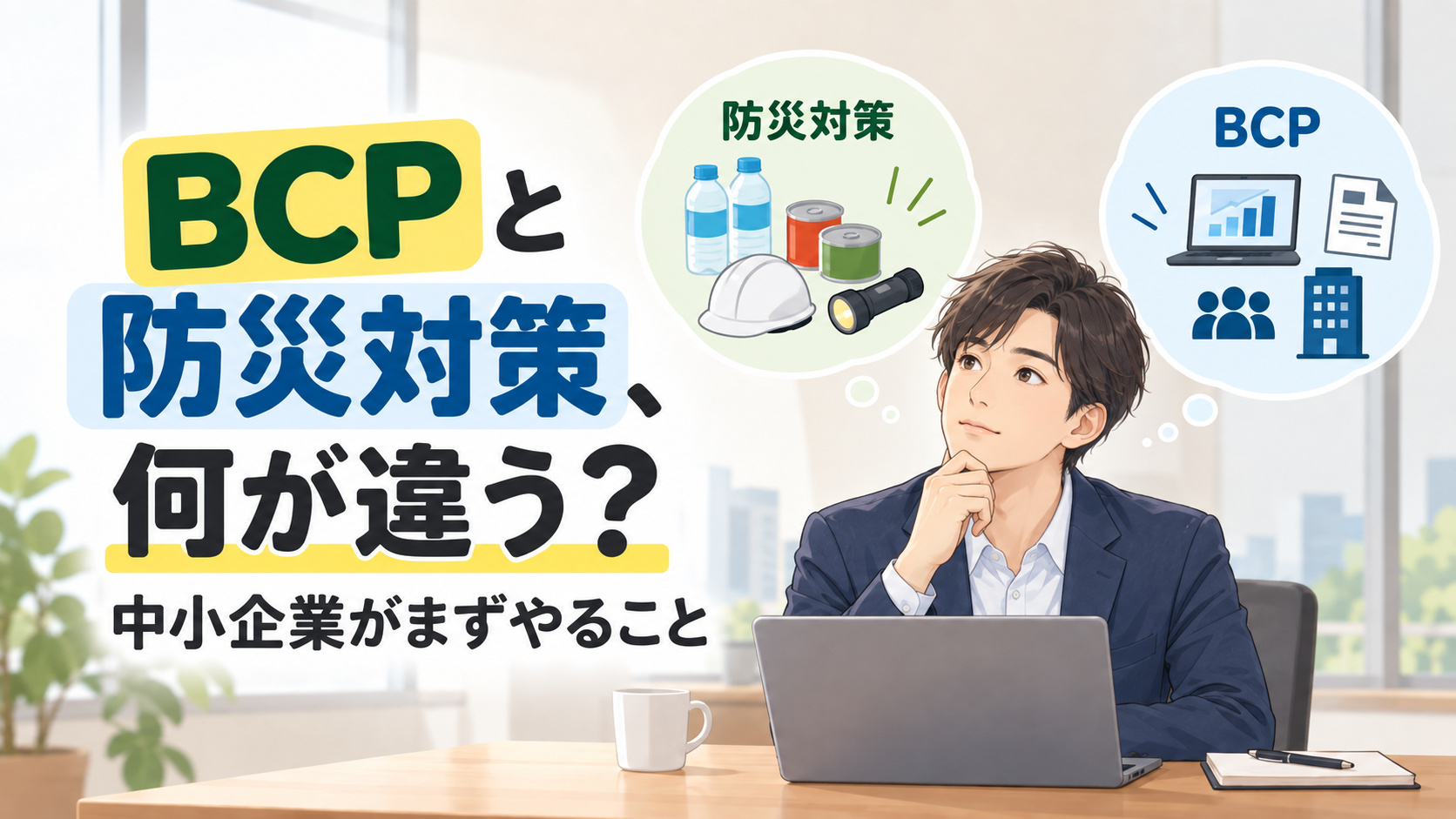 BCPと防災対策、何が違う？中小企業がまずやることのイメージ